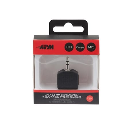 Apm adaptateur jack 3.5mm /2 jack 3.5mm stéréo male/femelle 422025