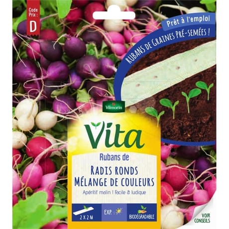 Vita Vilmorin ruban radis ronds mix 2x2m