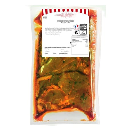 Côtes de porc marinées à l'ail des ours x4 fe 650g charculor