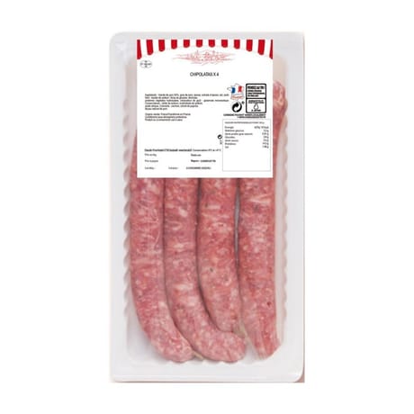 Chipolatas x4 fe 360g charculor