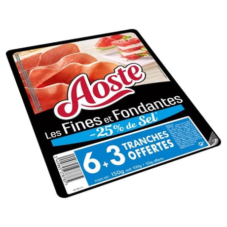Aoste fines et fondantes -25%sel 6tranches +3offertes 150g
