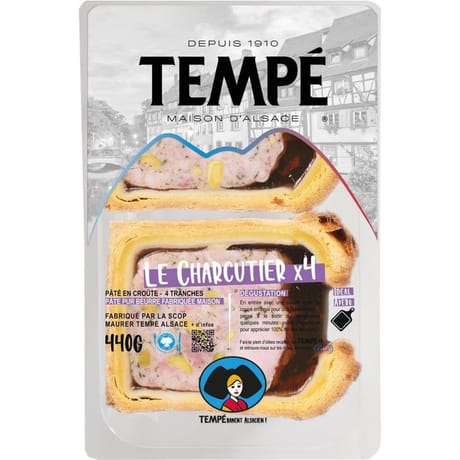 Tempe pâté en croûte charcutier 4tranches 440g