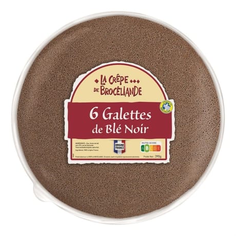 La Crêpe de Brocéliande 6 galettes de blé noir France en sachet 390g
