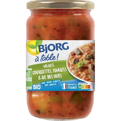 Bjorg mijoté courgettes tomates et ail des ours bio 630g