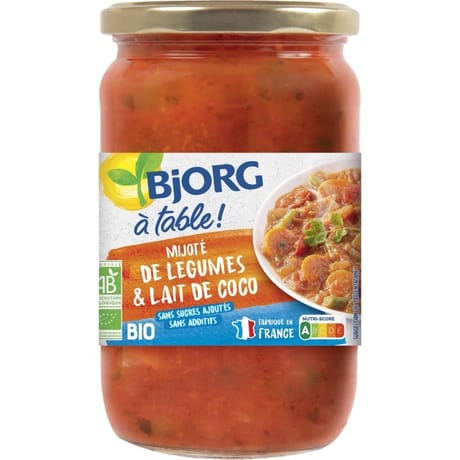 Bjorg mijoté de légumes et lait de coco bio 630g
