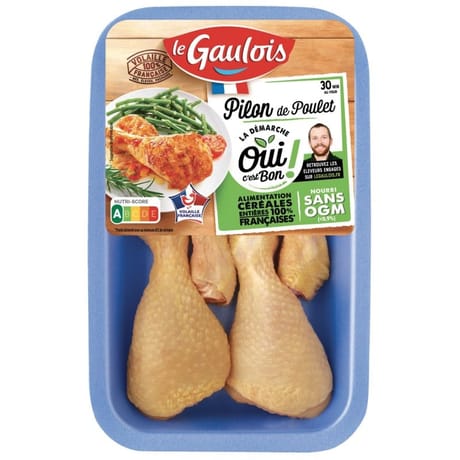Le Gaulois 4 pilons de poulet jaune sans ogm 360g