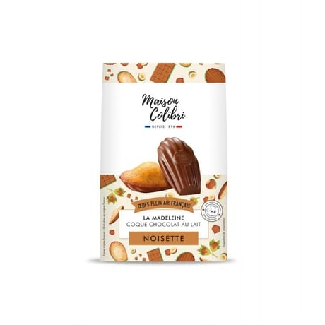 Colibri la madeleine noisette coque chocolat au lait x8 240g