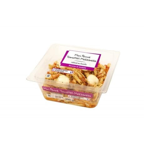 Mini penne tomates mozzarella relevé au basilic 250g