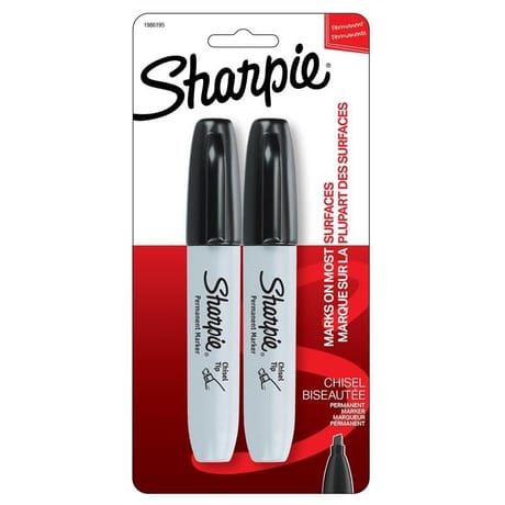 Sharpie marqueur chisel noir x2