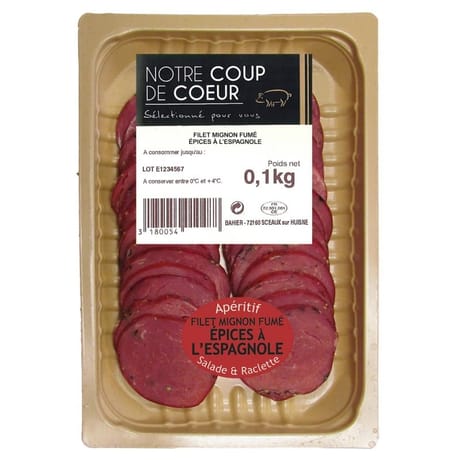 Filet mignon fumé tranché épices à l'espagnole 100g
