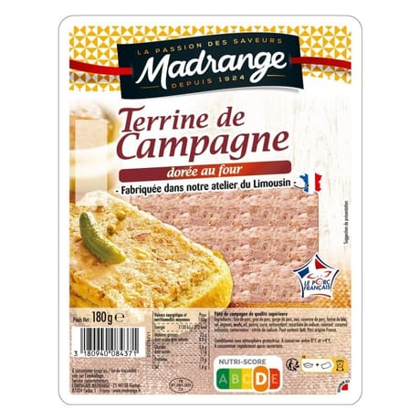 Madrange terrine de campagne dorée au four 180g