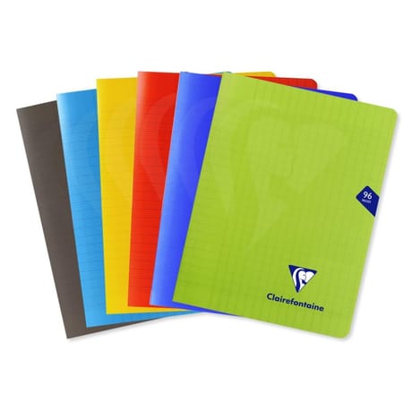 Clairefontaine cahier piqure 17x22 cm 96 pages grands carreaux 90 g metric