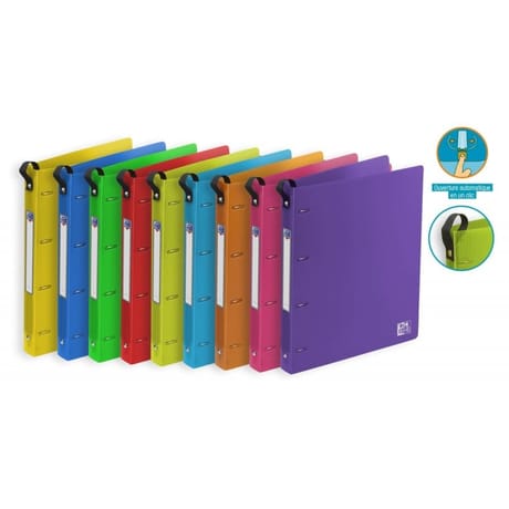 Classeur oxford shool life a4+ dos 30 4anneaux pp opaque ass