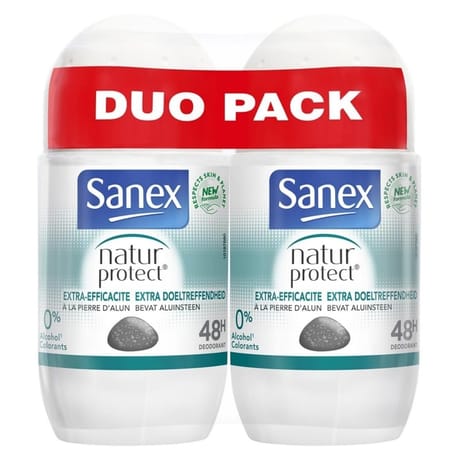 Sanex deodorant natural protect extra efficency roll-on 2x50ml