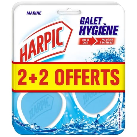 Harpic bloc cuvette galet hygiene marine 2+2 grt