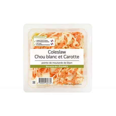 Salade coleslaw chou blanc et carotte pointe de montarde de dijon 300g