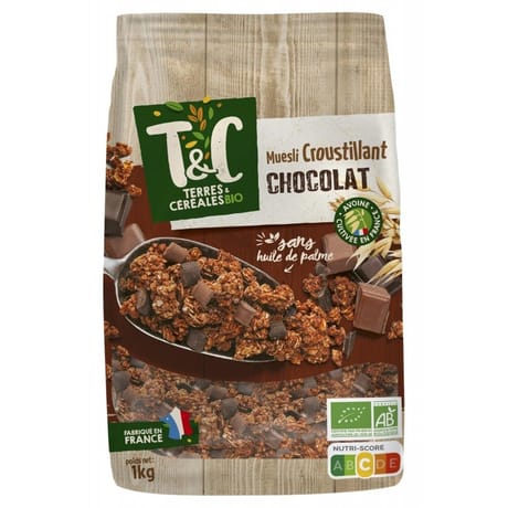 Terres et céréales muesli croustillant au chocolat bio 1kg