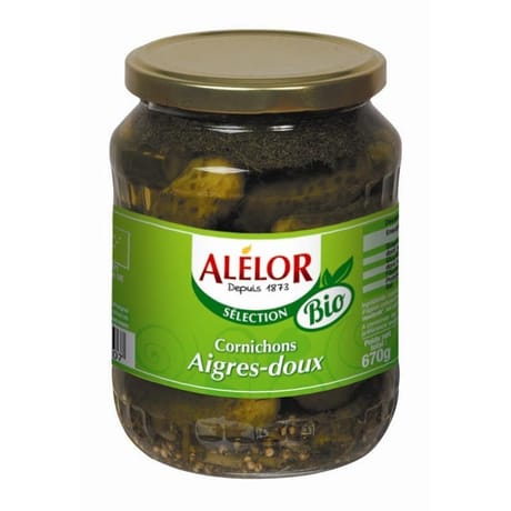 Alélor cornichons aigres-doux bio 370g