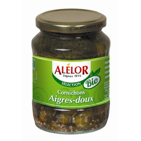 Alélor bio cornichons aigres-doux bio 190g