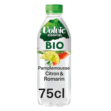 Volvic bio citron pamplemousse et romarin 75 cl