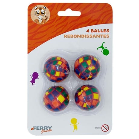 4 balles rebondissantes 30 mm