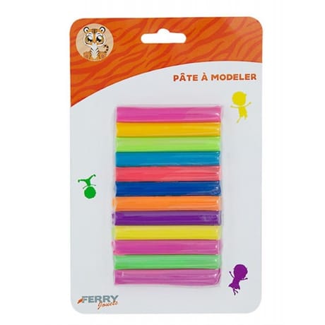 Pâte à modeler 12 bâtons couleurs