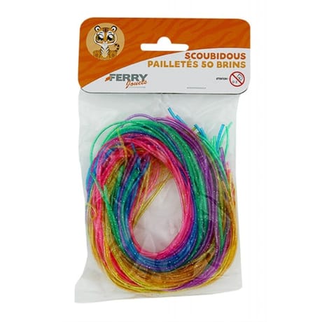 50 brins scoubidou paillettes