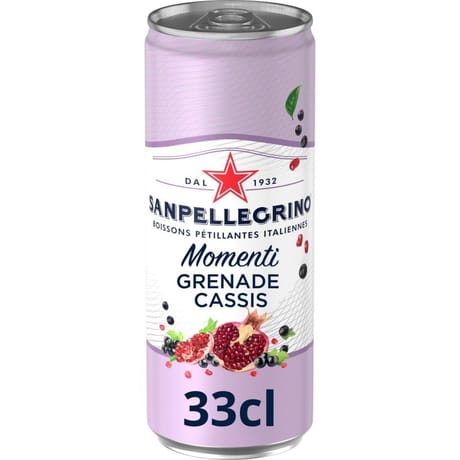 San pellegrino momenti eau gazeuse aromatisée grenade cassis 33cl