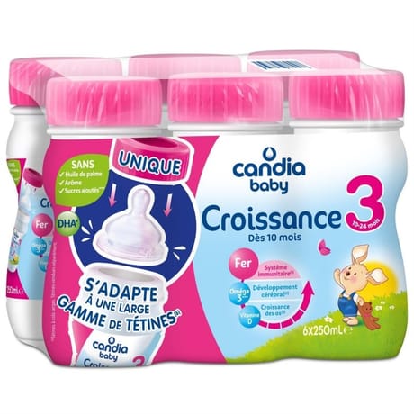 Candia baby lait croissance 3 dès 10 mois 25cl x6