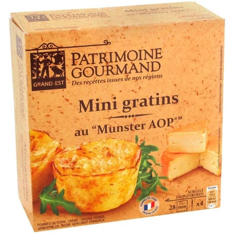 Patrimoine gourmand 4 mini gratins au munster aop 400g