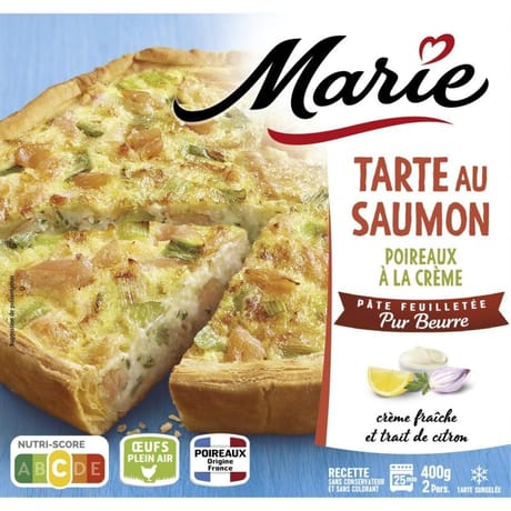 Marie tarte au saumon poireaux à la crème pâte feuilletée 400g