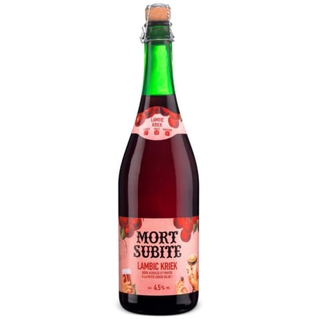 Mort subite lambic kriek bière belge aromatisée cerise 75cl 4.5%vol