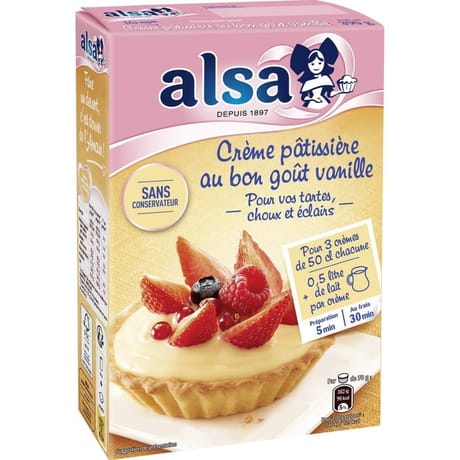 Alsa préparation crème pâtissière 3 sachets 390g