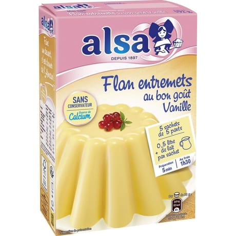 Alsa préparation flan entremets vanille 4 sachets 192g
