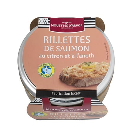 Les mouettes d'arvor rillettes de saumon au citron et à l'aneth 125g