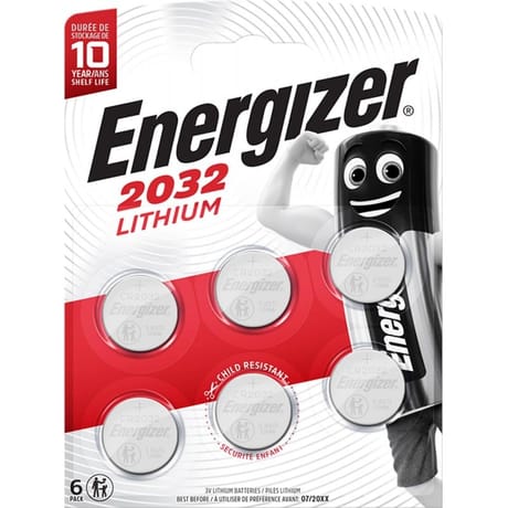 Energiner piles bouton lithium 2032 pack de 6