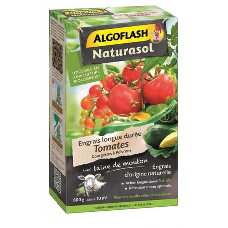 Algoflash naturasol engrais tomates courgettes poivrons longue duree 800 g