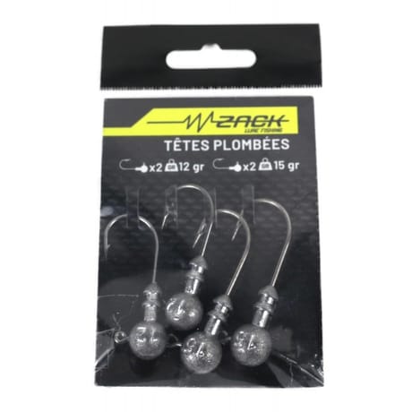 Têtes plombées 12gx2 et 15gx2 zack