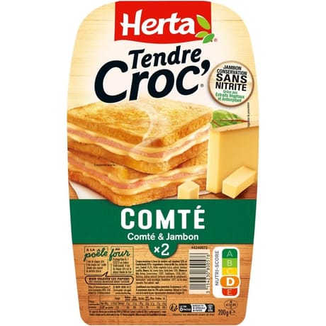 Herta tendre croc' comté jambon sans nitrite 200g