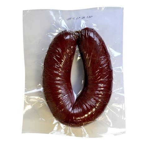 Saucisse de sang ronde fumee au bois de hetre