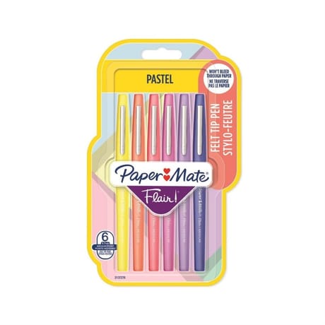 Papermate feutre flair pastel assortis x6