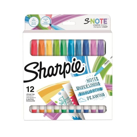 Sharpie snote chisel marqueurs à pointe biseautée assortis x12
