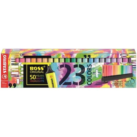 23 surligneurs Stabilo boss original - set de bureau