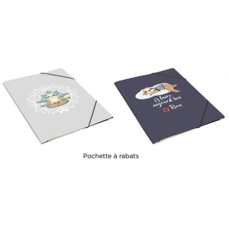 Clementina frog pochette a rabats decor paresseux 24x32cm