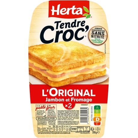 Herta Croque Monsieur jambon fromage sans nitrite x2 200g
