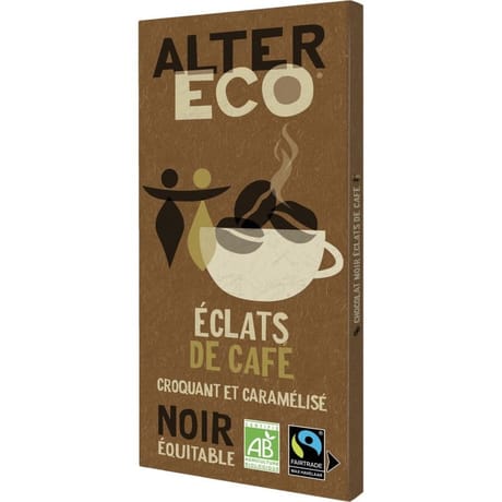 Alter éco chocolat noir éclats de café bio 100g