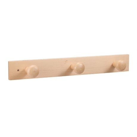 Porte manteau 3 tetes bois naturel