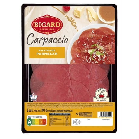 Carpaccio Boeuf parmesan vinaigre framboise 190g