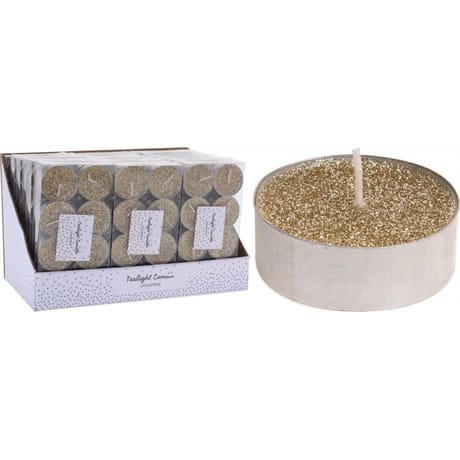 Bougies chauffe-plat dorées x8