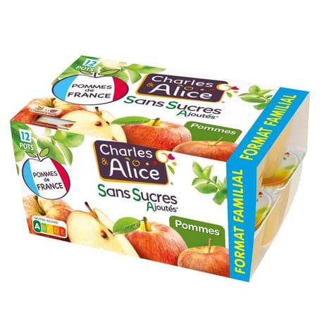 Charles & Alice sans sucre ajouté pomme 12x100g